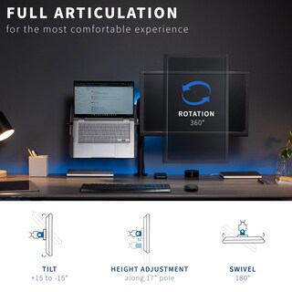 Foto 5 | Foto 5 | Soporte de Escritorio Vivo Black para Monitor y Portátil de 13 a 32 Pulgadas - Venta Internacional