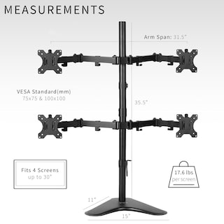 Foto 6 | Foto 6 | Soporte para Pantallas Vivo Stand-V004F Quad de 13 a 30 Pulgadas - Venta Internacional