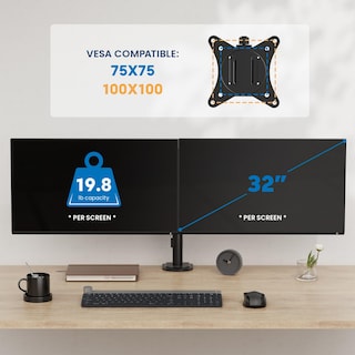 Foto 5 | Foto 5 | Soporte para Doble Monitor Mount-it! para 2 Pantallas De Hasta 32 Pulgadas - Venta Internacional
