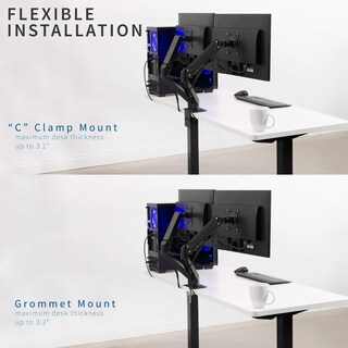 Foto 7 | Foto 7 | Soporte de Escritorio Vivo Articulado para Monitor Dual De 17 A 27 Pulgadas Negro - Venta Internacional
