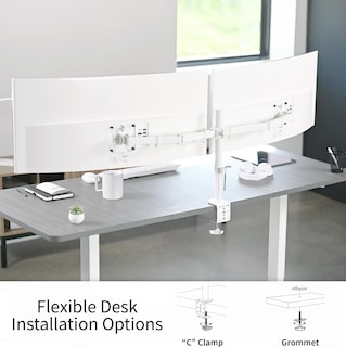 Foto 5 | Foto 5 | Soporte de Escritorio para Monitor Dual Ultraancho Vivo Stand-v038w Blanco - Venta Internacional