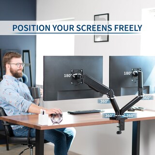 Foto 4 | Foto 4 | Soporte de Escritorio para Dos Monitores Vivo Stand-V002O 17 a 32 Pulgadas 9 kg - Venta Internacional