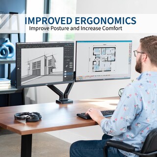 Foto 6 | Foto 6 | Soporte de Escritorio para Dos Monitores Vivo Stand-V002O 17 a 32 Pulgadas 9 kg - Venta Internacional