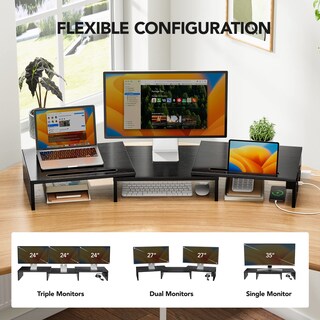 Foto 3 | Foto 3 | Soporte para Monitor Huanuo Negro Dual con Puertos USB Ajustables - Venta Internacional