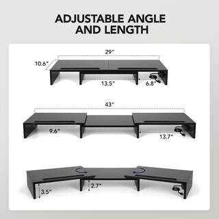 Foto 4 | Foto 4 | Soporte para Monitor Huanuo Negro Dual con Puertos USB Ajustables - Venta Internacional