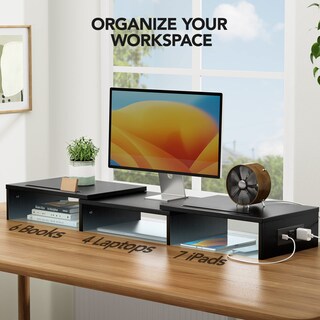 Foto 6 | Foto 6 | Soporte para Monitor Huanuo Negro Dual con Puertos USB Ajustables - Venta Internacional