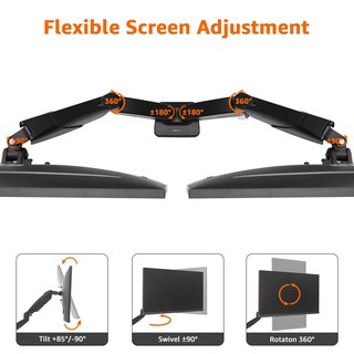 Foto 3 | Foto 3 | Soporte De Brazo Para Monitor De Ordenador Dual Amazon Basics Gas Spring - Venta Internacional.