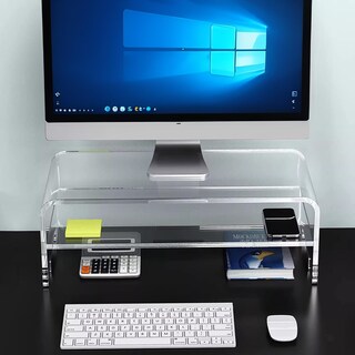 Foto 4 | Foto 4 | Soporte de Monitor Acrílico con 2 Niveles 16 cm - Venta Internacional