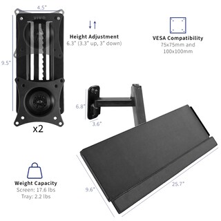 Foto 3 | Foto 3 | Estación De Trabajo Para Sentarse Y Estar De Pie En Pared Vivo Mount-vwkb2 Negra - Venta Internacional.