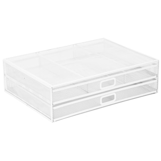 Foto 1 | Foto 1 | Soporte Elevador Para Monitor Mount-it! Malla Metálica Con 2 Cajones Color Blanco - Venta Internacional.
