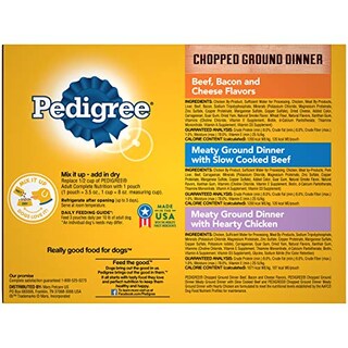 Foto 3 | Foto 3 | Paquete Variado De Comida Para Perros Pedigree Chopped Mround Dinner Para Adultos - Venta Internacional.
