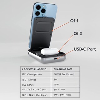 Foto 2 | Foto 2 | Soporte De Cargador Inalámbrico Y Banco De Energía Satechi Duo De 10000 Mah - Venta Internacional.