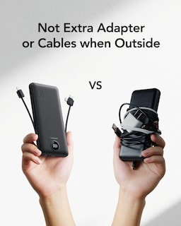 Foto 7 | Foto 7 | Cargador Portátil Veger De 10000 Mah Con Cables Integrados, Color Negro - Venta Internacional.