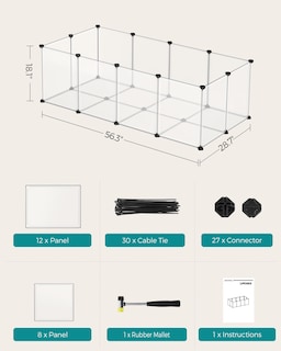 Foto 6 | Foto 6 | Pet Playpen Songmics Ulpc02w Para Hámsteres, Conejos Y Hurones - Venta Internacional.