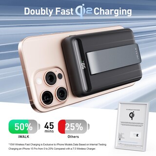 Foto 2 | Foto 2 | Power Bank Iwalk Magnetic De 10000 Mah Con Carga Inalámbrica De 15 W - Venta Internacional.