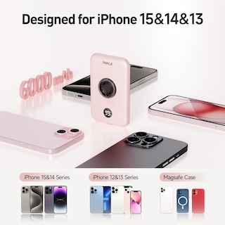 Foto 4 | Foto 4 | Cargador Inalámbrico Power Bank Iwalk Magnetic De 6000 Mah, Color Rosa - Venta Internacional.