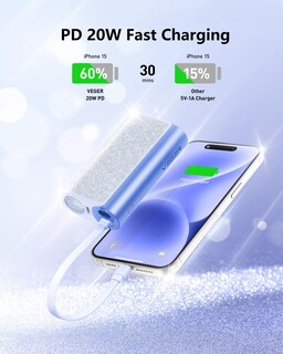 Foto 5 | Foto 5 | Cargador Portátil Compacto Power Bank Veger De 10000 Mah, 20 W, Azul - Venta Internacional.