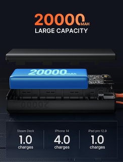 Foto 3 | Foto 3 | Power Bank Jsaux 20000 Mah 65 W Con Cable Usb-c Para Steam Deck - Venta Internacional.