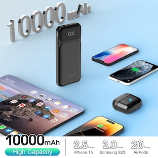 Foto 6 | Foto 6 | Power Bank Dbasne, 10000 Mah, 22,5 W, Carga Rápida Usb-c, Color Negro - Venta Internacional.