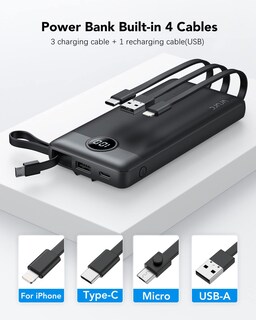 Foto 2 | Foto 2 | Banco De Energía Vrurc De 10000 Mah Con Cables Integrados, 5 Salidas Y 2 Entradas - Venta Internacional.
