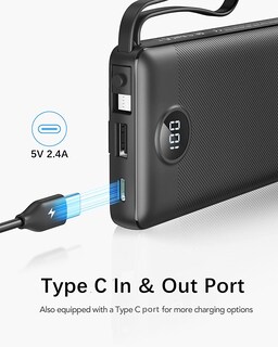 Foto 5 | Foto 5 | Banco De Energía Vrurc De 10000 Mah Con Cables Integrados, 5 Salidas Y 2 Entradas - Venta Internacional.