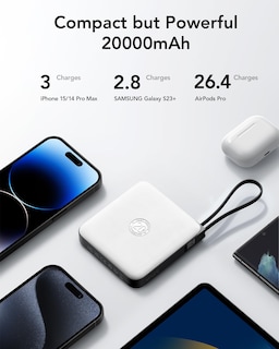 Foto 6 | Foto 6 | Cargador Portátil Vrurc Power Bank De 20000 Mah Para Iphone, Color Blanco - Venta Internacional.