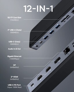 Foto 2 | Foto 2 | Estación De Acoplamiento Para Portátil Baseus 4k Multitarea 12 En 1 Con Pd - Venta Internacional.