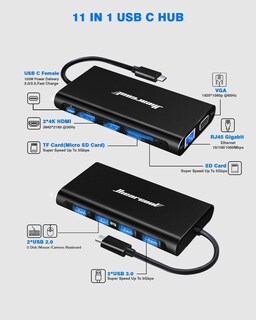 Foto 2 | Foto 2 | Estación De Acoplamiento Usb C Para Portátiles Hiearcool 11 En 1 Tipo C - Venta Internacional.