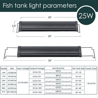 Foto 7 | Foto 7 | Lámpara De Acuario Aqqa Led De Espectro Completo De 25 W Para Tanque De 80 A 90 Cm - Venta Internacional.