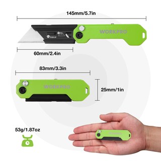Foto 2 | Foto 2 | Cuchillo Utilitario Plegable Workpro Mini Cortador De Cajas Con 10 Cuchillas - Venta Internacional.