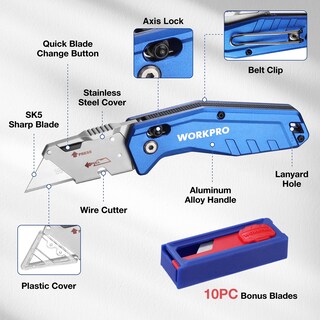 Foto 2 | Foto 2 | Navaja Multiusos Plegable Workpro Premium Axis Lock Con Hoja - Venta Internacional.