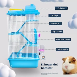 Foto 4 | Foto 4 | Jaula de Hámster de 4 Pisos con Tobogán y Servidor de Agua