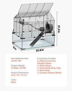 Foto 7 | Foto 7 | Jaula Para Hámster Vevor Con Visión De 360°, Transparente, Con Botella De Agua - Venta Internacional.