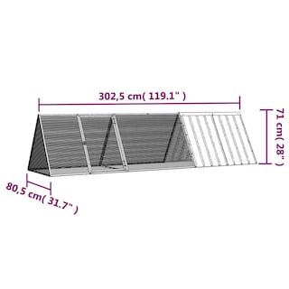 Foto 7 | Foto 7 | Jaula Para Conejos Vidaxl Rabbit Hutch House Garden Acero Gris - Venta Internacional.