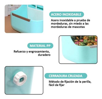 Foto 2 | Foto 2 | Kit Comedero Bebedero Belug Para Conejo Cuyos Chinchillas Azul Blanco