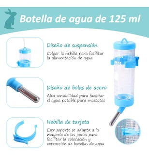 Foto 4 | Foto 4 | Kit Comedero Bebedero Belug Para Conejo Cuyos Chinchillas Azul Blanco