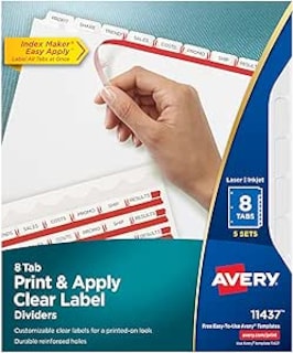 Foto 1 | Foto 1 | 8 Separadores de Carpeta Avery Personalizable Transparentes