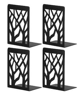 Foto 1 | Foto 1 | Sujeta Libro Para Estantes Soporte Negro De Metal De 4 Pcs
