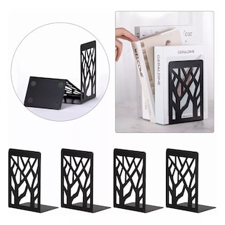 Foto 2 | Foto 2 | Sujeta Libro Para Estantes Soporte Negro De Metal De 4 Pcs