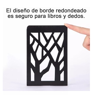 Foto 4 | Foto 4 | Sujeta Libro Para Estantes Soporte Negro De Metal De 4 Pcs