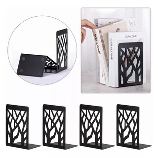 Foto 2 | Foto 2 | Sujeta Libro Para Estantes Soporte Negro De Metal De 4 Pcs