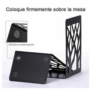 Foto 5 | Foto 5 | Sujeta Libro Para Estantes Soporte Negro De Metal De 4 Pcs