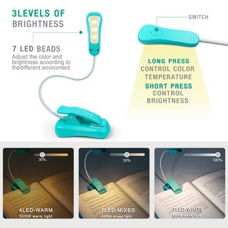 Foto 2 | Foto 2 | Book Light Vekkia Recargable, 3 Colores X 3, Azul Brillante - Venta Internacional.