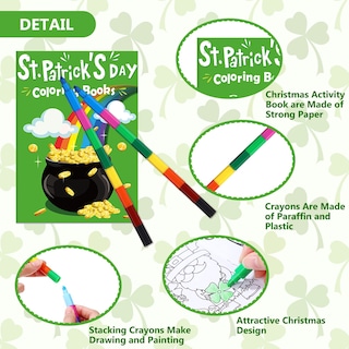 Foto 3 | Foto 3 | Libros Para Colorear Divertidos Para El Día De San Patricio Para Niños Con Crayones X24 - Venta Internacional.