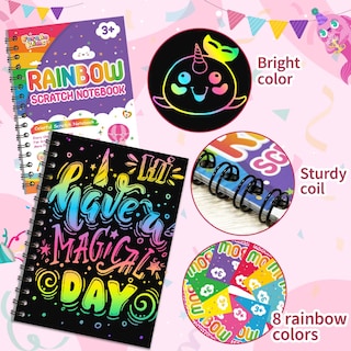 Foto 3 | Foto 3 | Libreta Scratch Art Party Favors Feredo Kids Rainbow, Paquete De 24 - Venta Internacional.