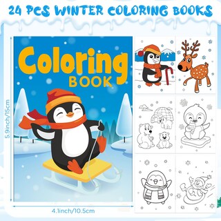 Foto 2 | Foto 2 | Libros Para Colorear Funrous Winter Con Crayones Apilables, 24 Juegos - Venta Internacional.