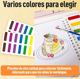 Foto 3 | Foto 3 | Kit Creativo Xtellar De 24 Dibujos Para Colorear Con Pinceles De Acuarela - Explora Y Aprende Con Arte