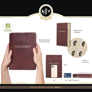 Foto 3 | Foto 3 | Libro Christian Art Gifts Kjv Holy Bible Con Estampado Supergigante - Venta Internacional.