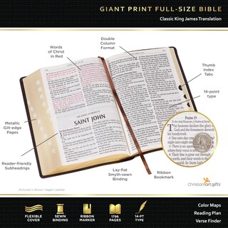 Foto 2 | Foto 2 | Libro Christian Art Gifts Kjv Holy Bible Con Impresión Gigante De Tamaño Completo - Venta Internacional.