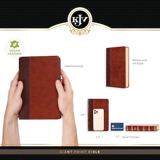 Foto 3 | Foto 3 | Bible Christian Art Gifts Kjv Con Estampado Gigante De Piel Sintética Estándar - Venta Internacional.